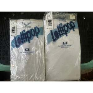 2X New VTG Womens Lollipop Elastic Leg Size 11 White Briefs 6 pair 48-49